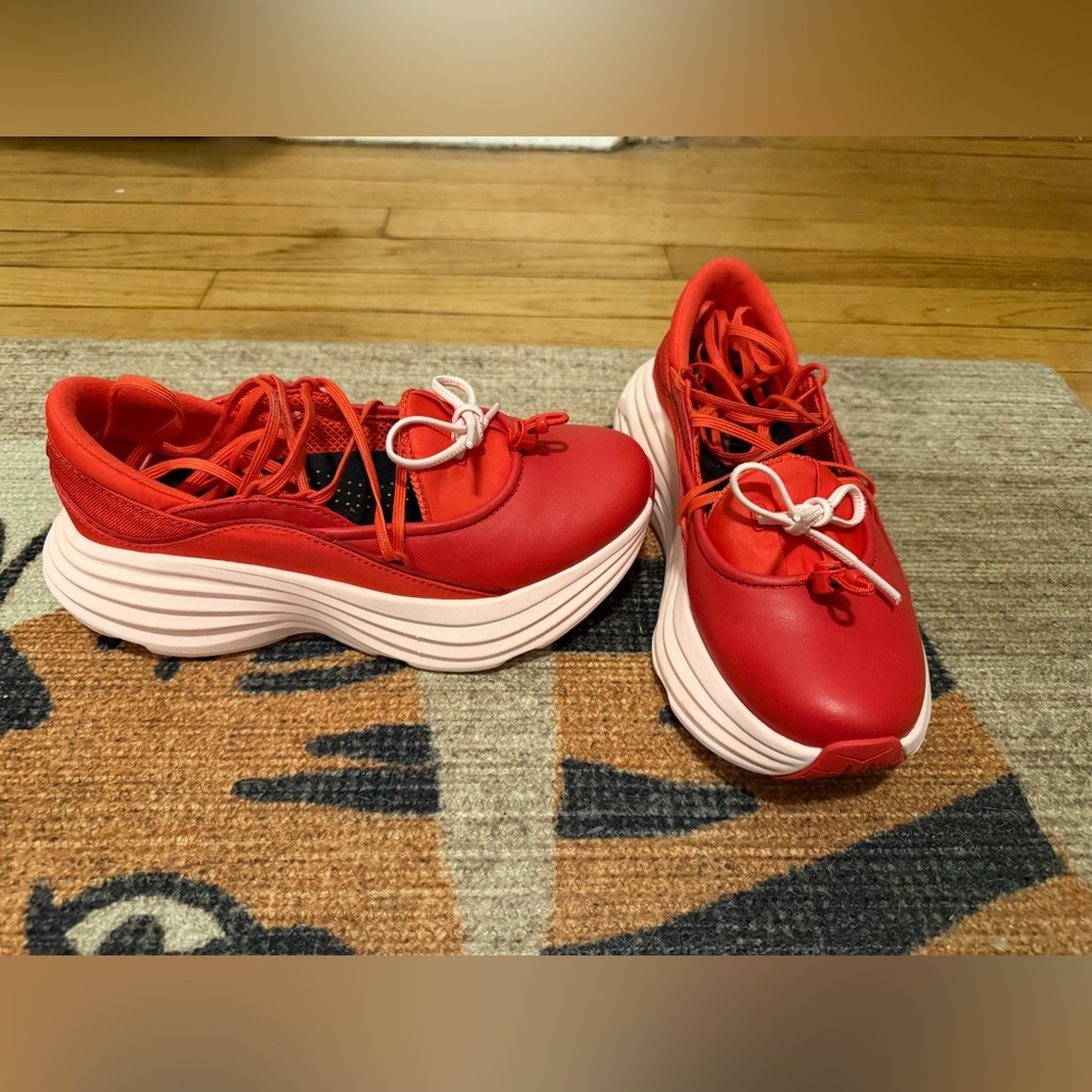 Red Mary Jane Hoka Sneakers